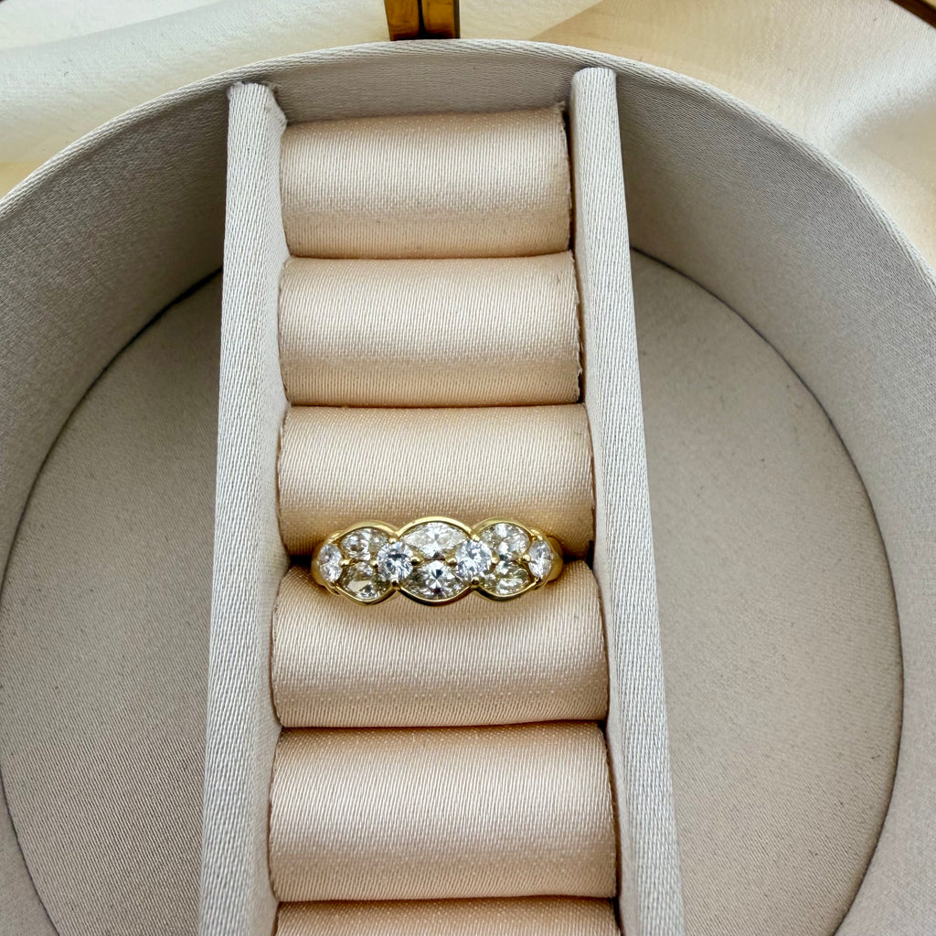 Sunshine and Rainbows ☀️ 🌈 (Vintage 18KT Yellow Gold 1.25 CTW Natural Diamond Band)