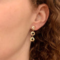 Donut Give Up 🍩 (Vintage 10KT Yellow Gold Triple Drog Circle Drop Earrings