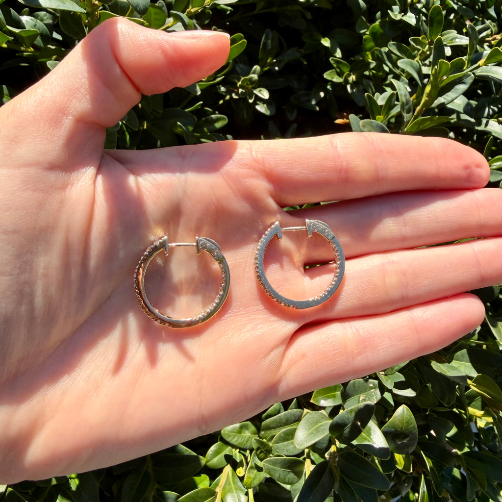 I Love You Inside and Out 🥰 (Vintage 10KT yellow gold 2.0 CTW inside out hoop earrings)