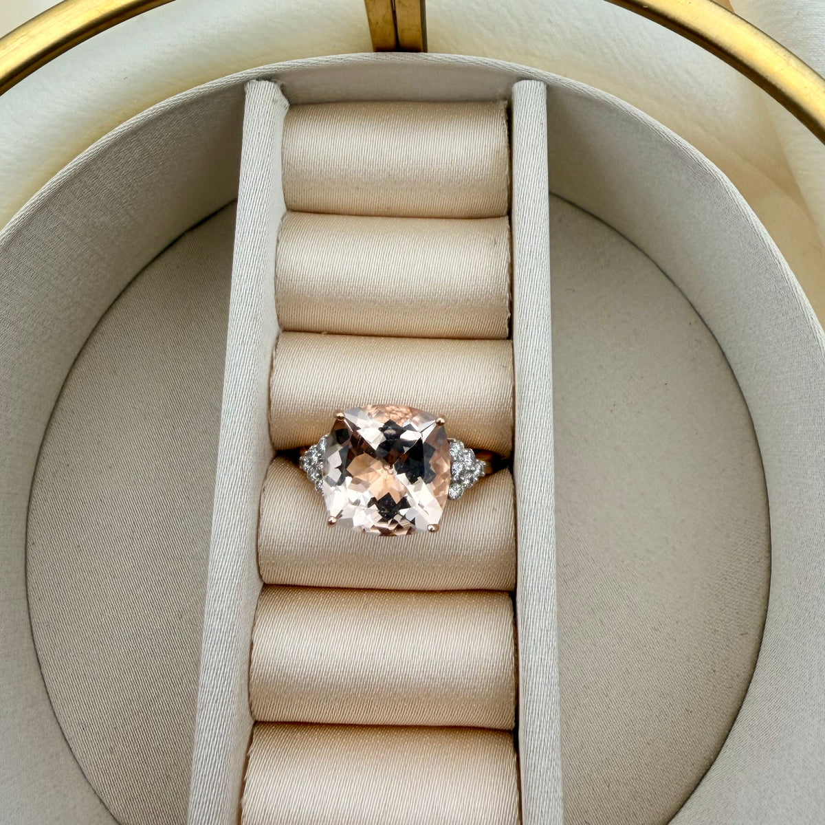 Peaches and Cream 🍑  (Vintage 14KT Morganite and Diamond Ring)