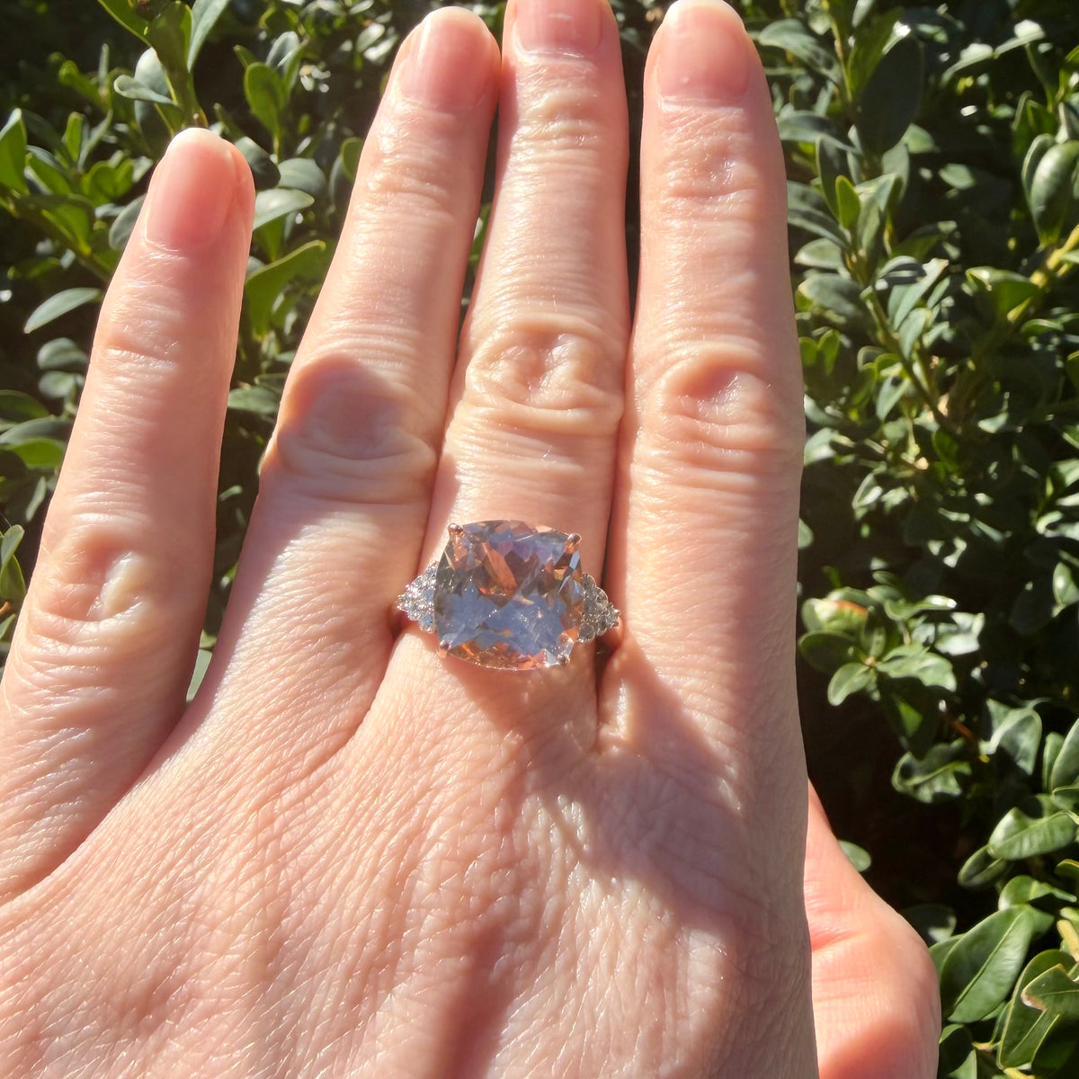Peaches and Cream 🍑  (Vintage 14KT Morganite and Diamond Ring)