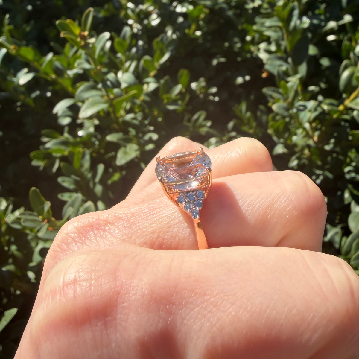 Peaches and Cream 🍑  (Vintage 14KT Morganite and Diamond Ring)