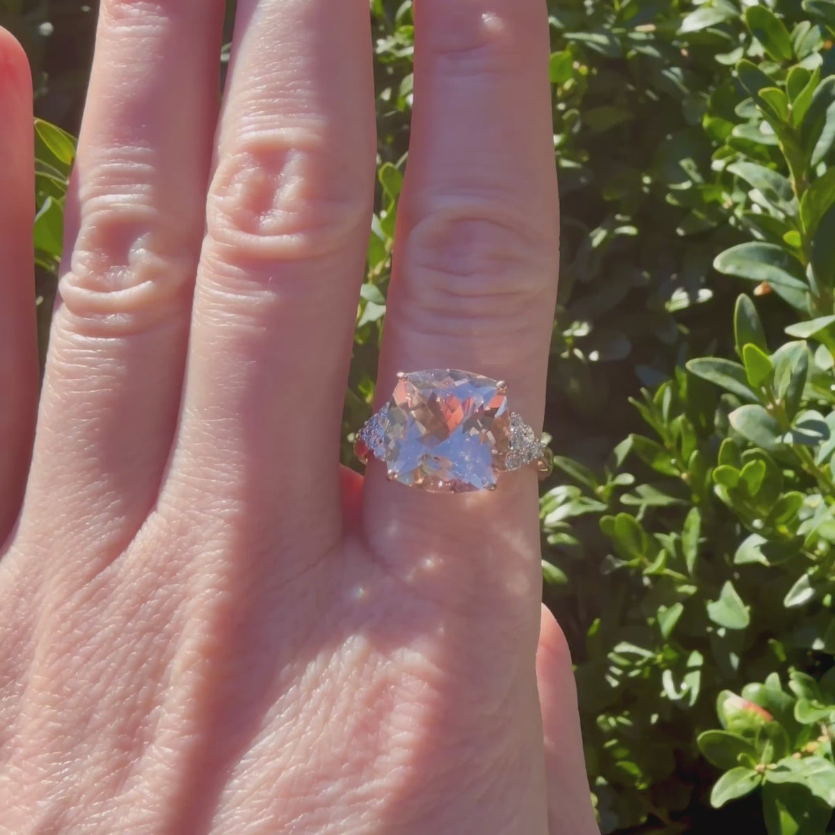 Peaches and Cream 🍑  (Vintage 14KT Morganite and Diamond Ring)