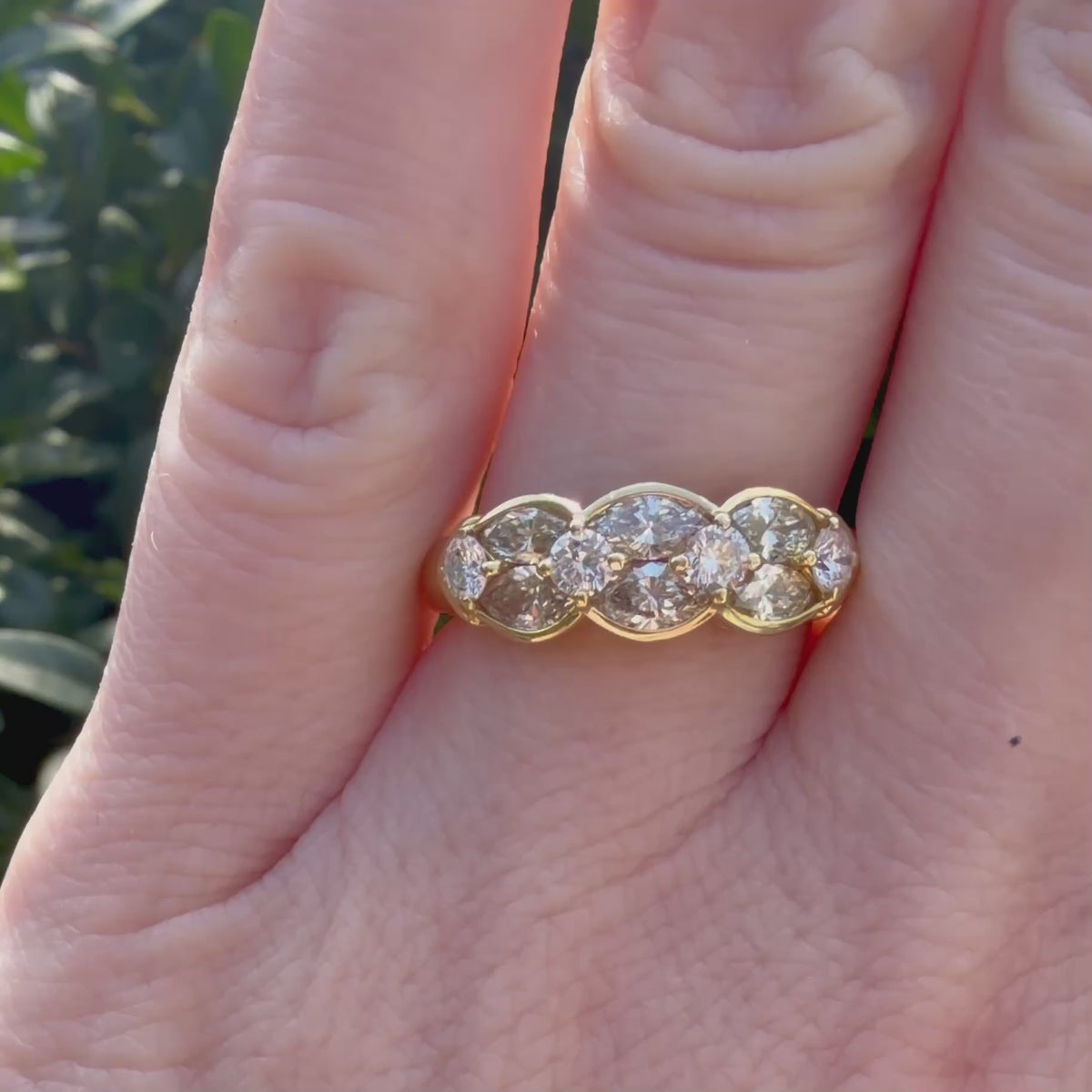 Sunshine and Rainbows ☀️ 🌈 (Vintage 18KT Yellow Gold 1.25 CTW Natural Diamond Band)