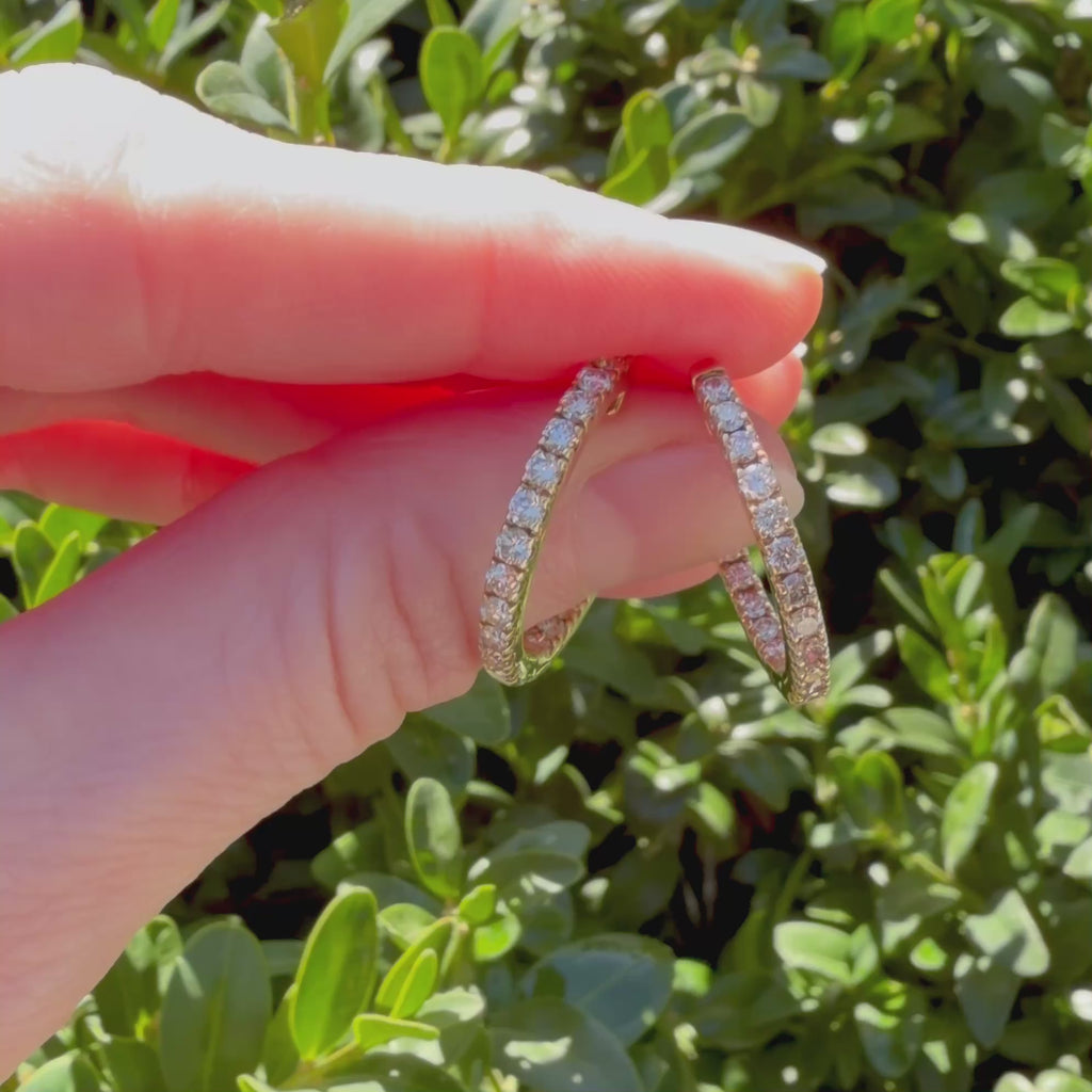 I Love You Inside and Out 🥰 (Vintage 10KT yellow gold 2.0 CTW inside out hoop earrings)